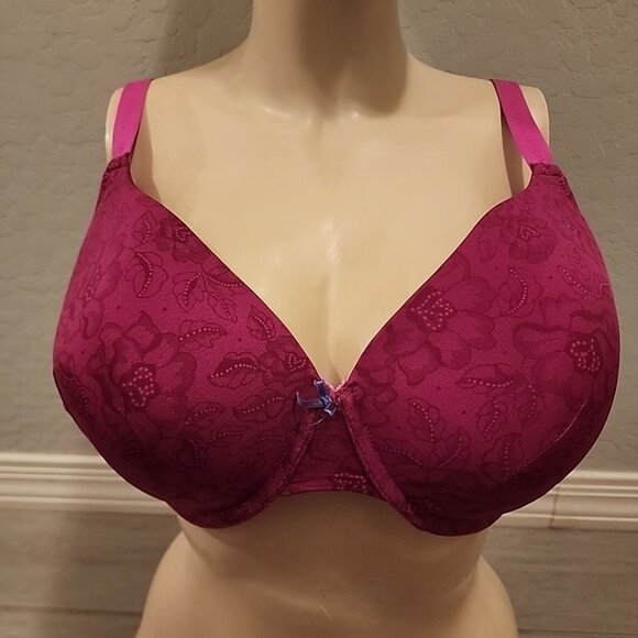 Cacique Bra 44DD Lightly Lined T-Shirt Pink Underwire - Picture 1 of 4
